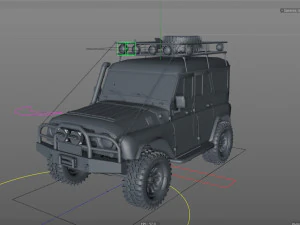 uaz hunter rigged 3D Model