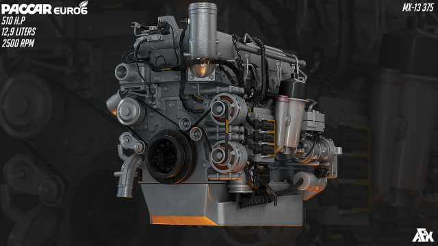 paccar mx-13 Modello 3D .c4d .max .obj .3ds .fbx .stl .blend 