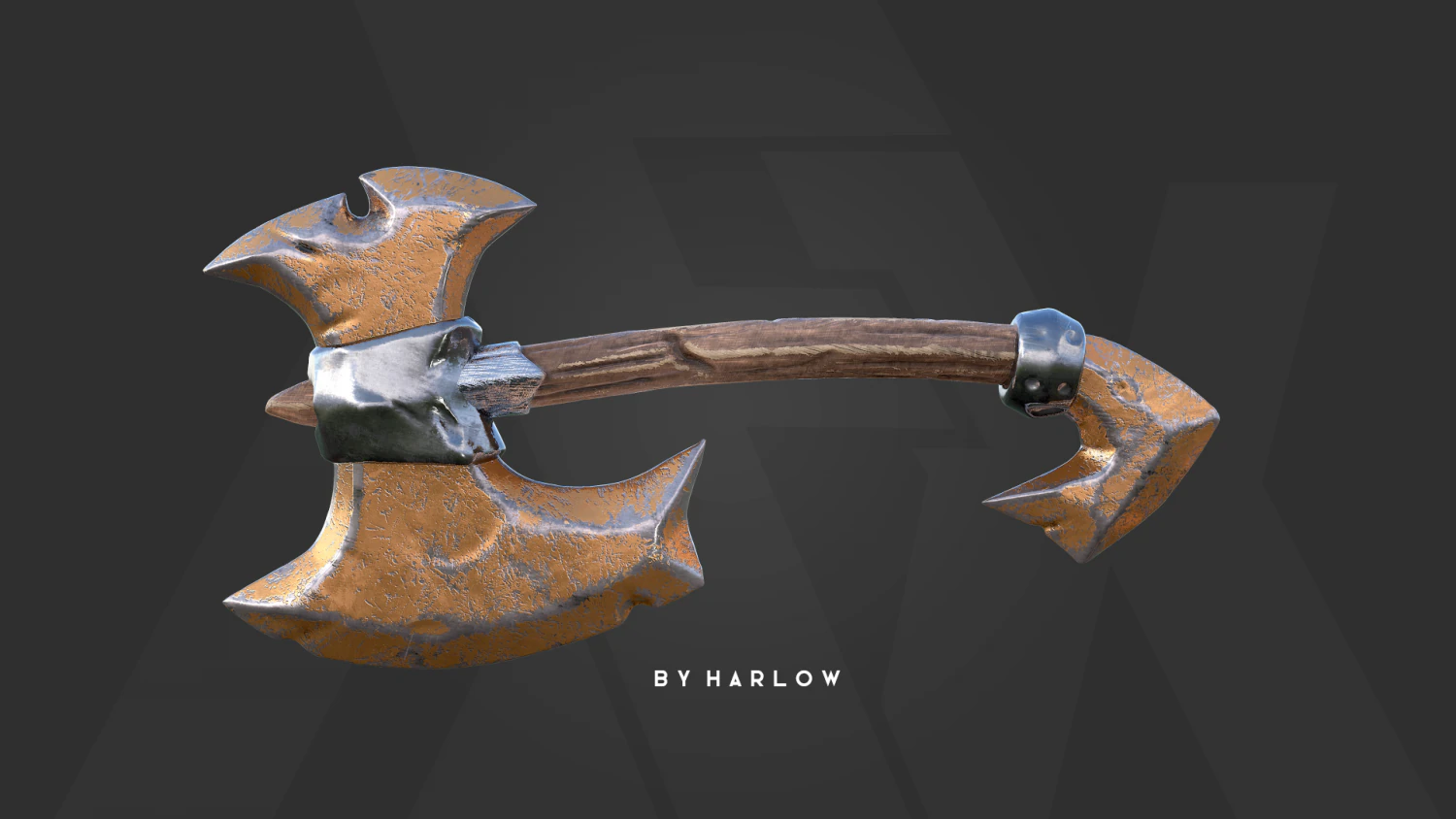 양식화된 도끼 3D 모델 .c4d .max .obj .3ds .fbx .stl .blend 