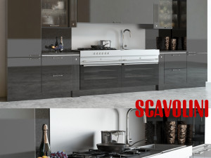 kitchen black scavolini 3D Model