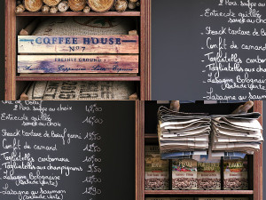 coffe shop set 3D 模型