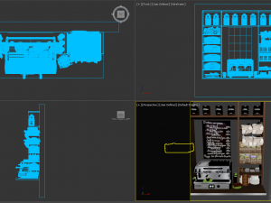 coffe shop set 3D 模型