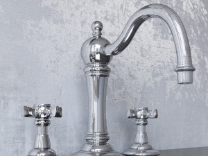 vintage deckmount roman tub faucet set 3D Model