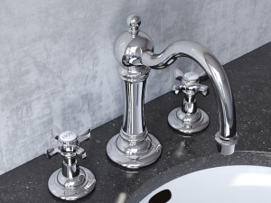 vintage deckmount roman tub faucet set 3D मॉडल