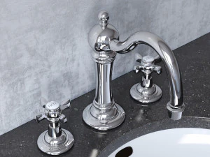conjunto de torneira para banheira romana vintage deckmount Modelo 3D