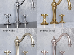 vintage deckmount roman tub faucet set 3D मॉडल