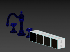 vintage deckmount roman tub faucet set 3D मॉडल