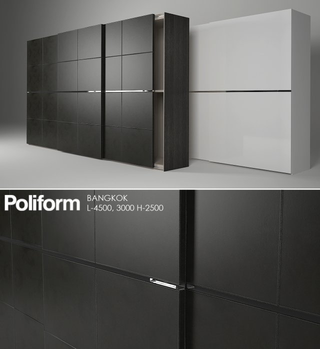 wardrobe poliform 3D Model .c4d .max .obj .3ds .fbx .stl .blend 