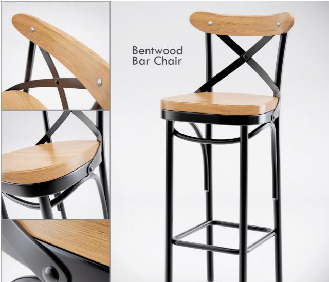 bar chair bentwood Modelo 3D .c4d .max .obj .3ds .fbx .stl .blend 
