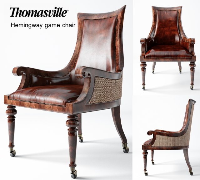 classic game chair thomasville Modello 3D .c4d .max .obj .3ds .fbx .stl .blend