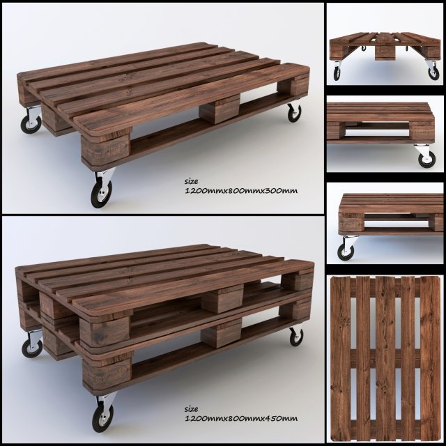 coffee table wood Model 3D .c4d .max .obj .3ds .fbx .stl .blend 