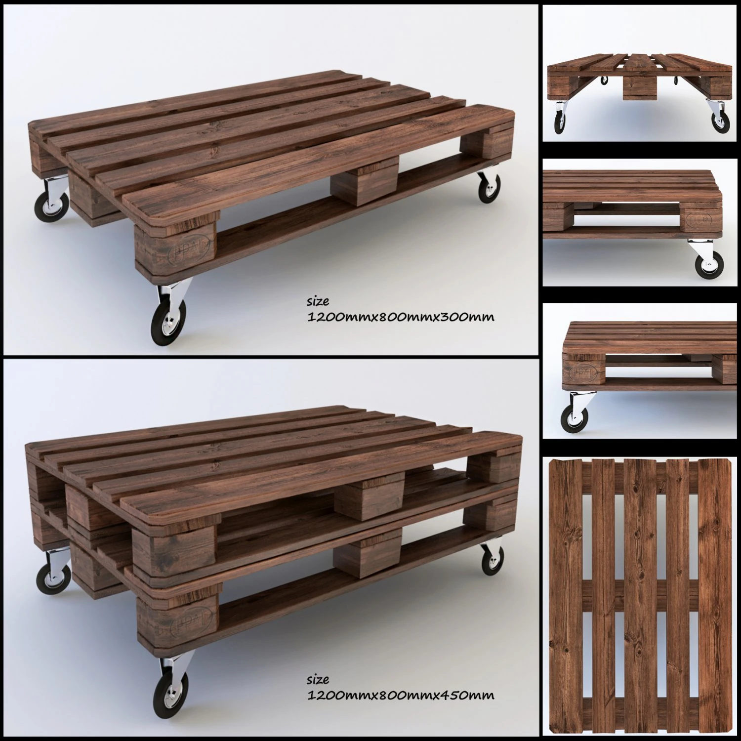coffee table wood 3D Model .c4d .max .obj .3ds .fbx .stl .blend 
