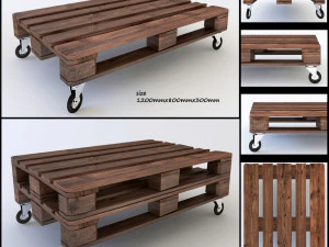 Couchtisch aus Holz 3D Modell