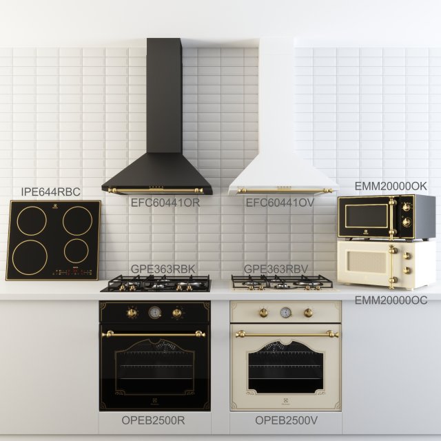 kitchen equipment electrolux Model 3D .c4d .max .obj .3ds .fbx .stl .blend 