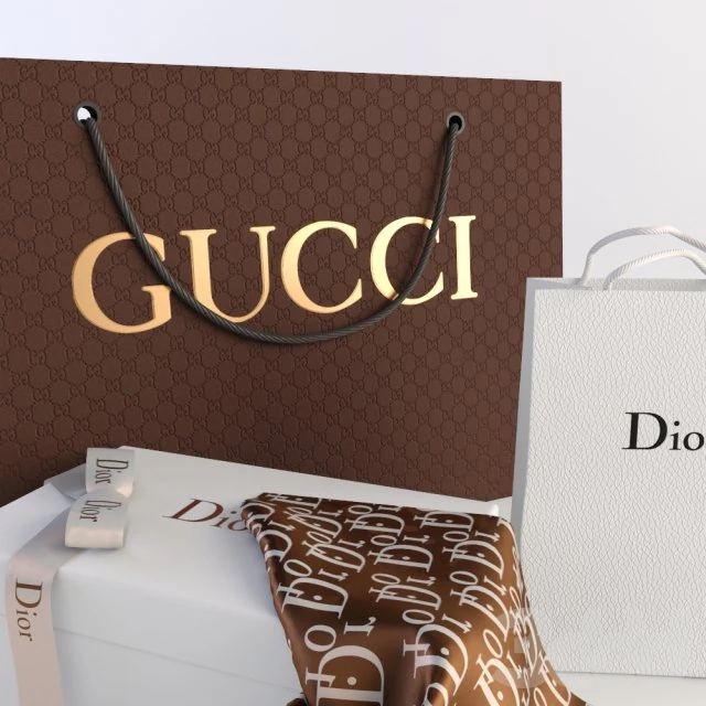 gucci dior set bags 3D Model .c4d .max .obj .3ds .fbx .stl .blend 