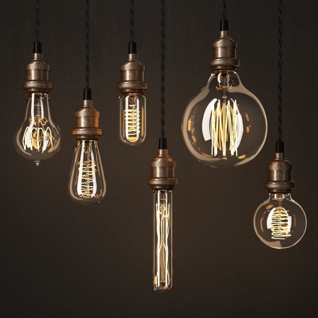 edison lamps Model 3D .c4d .max .obj .3ds .fbx .stl .blend 