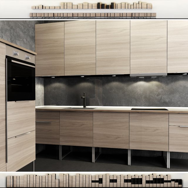 ikea kitchen furniture Modello 3D .c4d .max .obj .3ds .fbx .stl .blend 