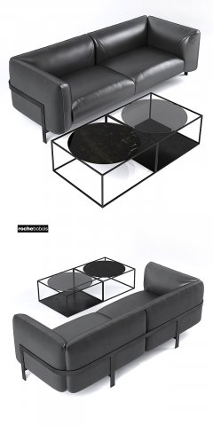 sofa and coffee table Modelo 3D .c4d .max .obj .3ds .fbx .stl .blend 