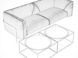 sofa and coffee table Modelo 3D