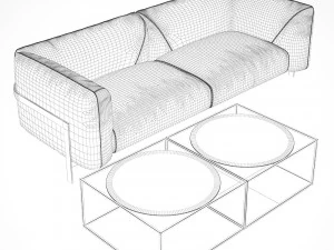 소파와 커피 테이블 3D 모델