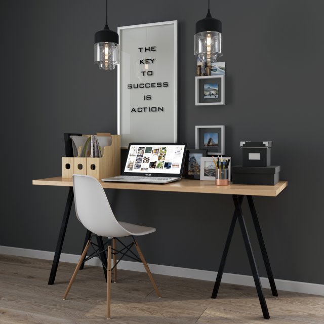 table chairs and decor 3D Model .c4d .max .obj .3ds .fbx .stl .blend 