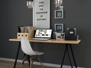 cadeiras de mesa e decora&ccedil;&atilde;o Modelo 3D