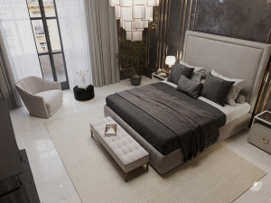 luxury bedroom interior scene Modelo 3D