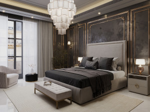luxury bedroom interior scene 3D Model
