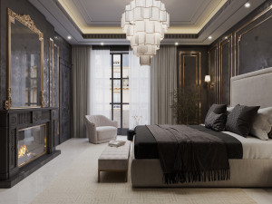 luxury bedroom interior scene 3D Model