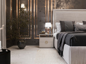 luxury bedroom interior scene 3D Model