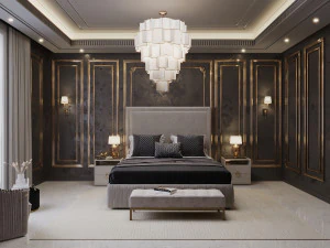 luxury bedroom interior scene 3D Model
