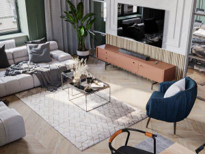 로프트 내부 장면 3D 모델