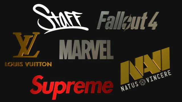 ロゴセット 3Dモデル .c4d .max .obj .3ds .fbx .stl .blend 