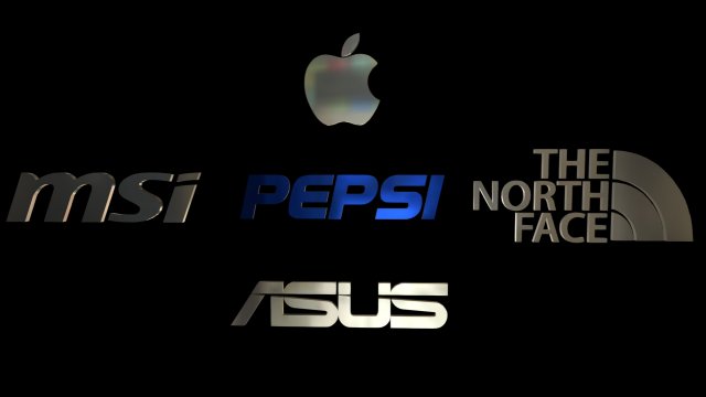 logo set 3 3D Model .c4d .max .obj .3ds .fbx .stl .blend 