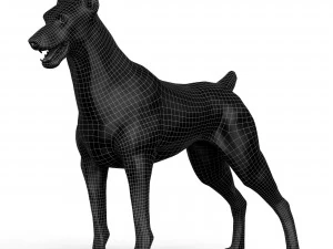 Dobermann Dog With PBR Textures 3D Model