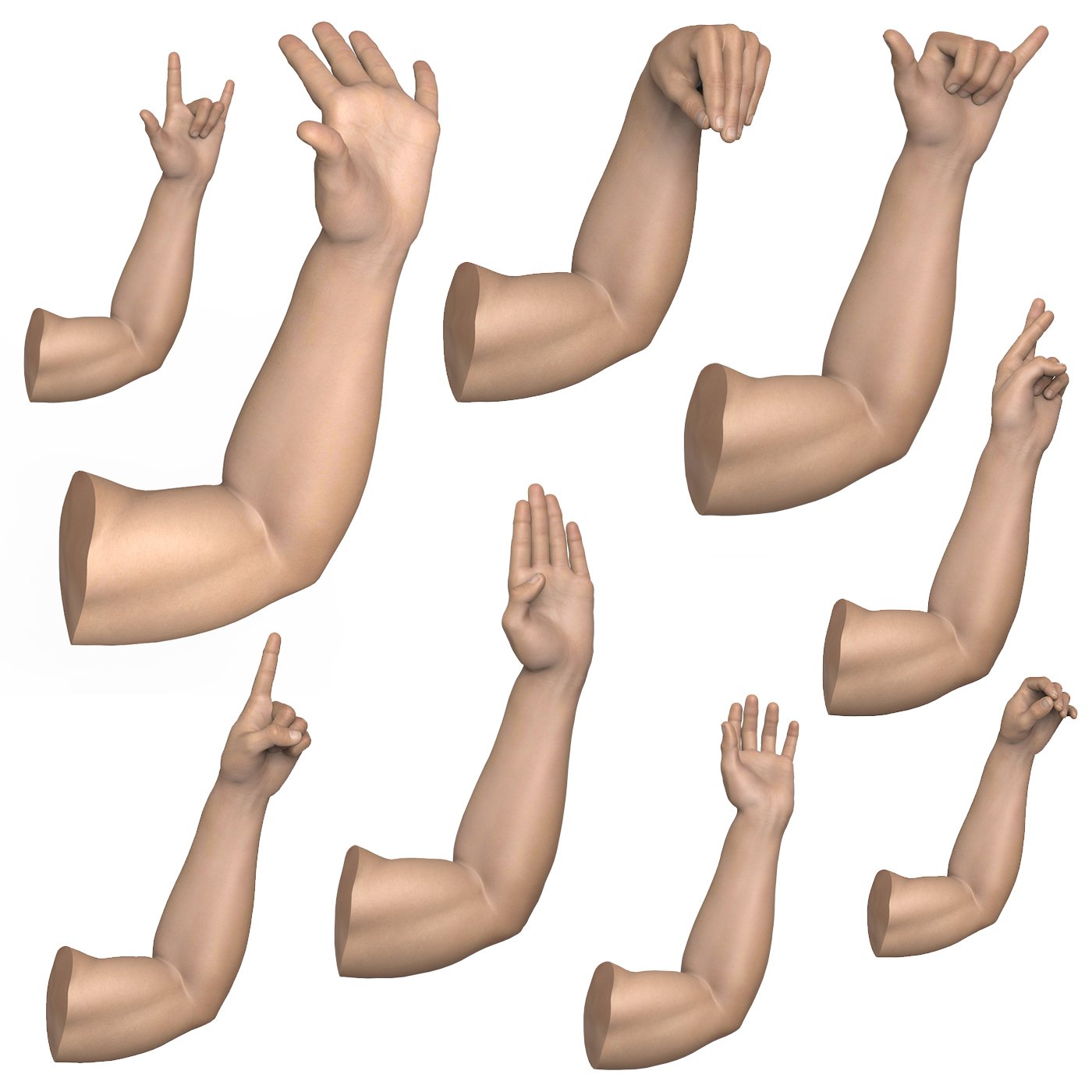 40 Hand Pose Collection Modelo 3D in Hombre 3DExport