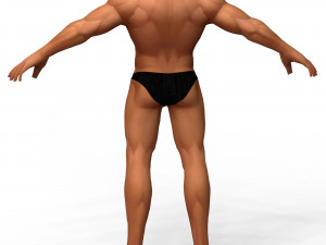 Low Poly Muscular Body Base Mesh 3D Model