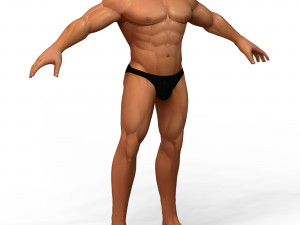 Low Poly Muscular Body Base Mesh 3D Model