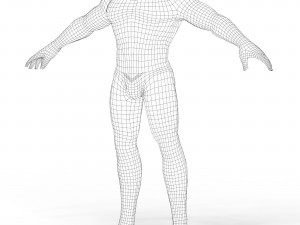 Low Poly Muscular Body Base Mesh 3D Model