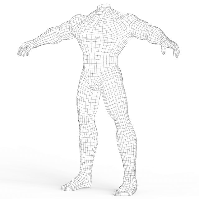 Male Base Mesh High and Low Poly free 3D model