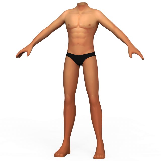 Little Boy Body Base Mesh 3D Model .c4d .max .obj .3ds .fbx .stl .blend 