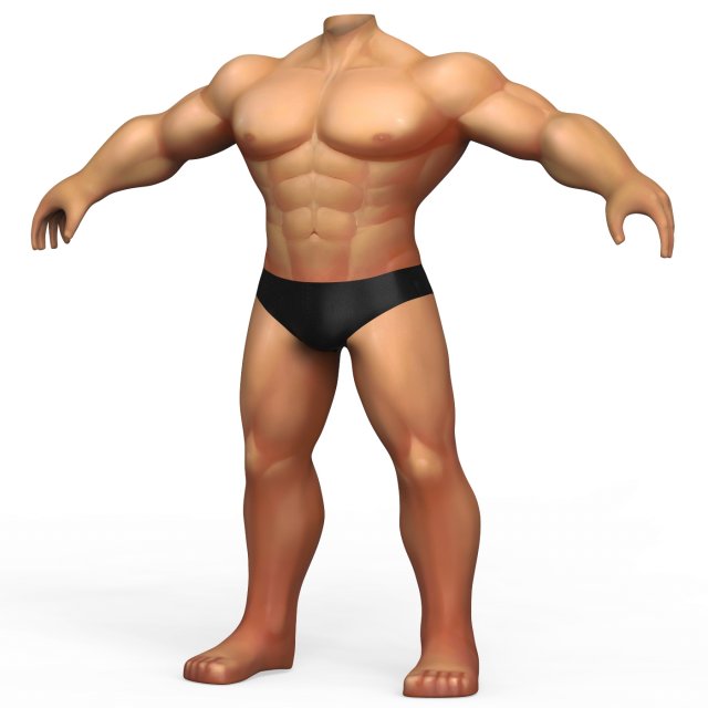 Hulk Body Base Mesh 3D Модель .c4d .max .obj .3ds .fbx .stl .blend 