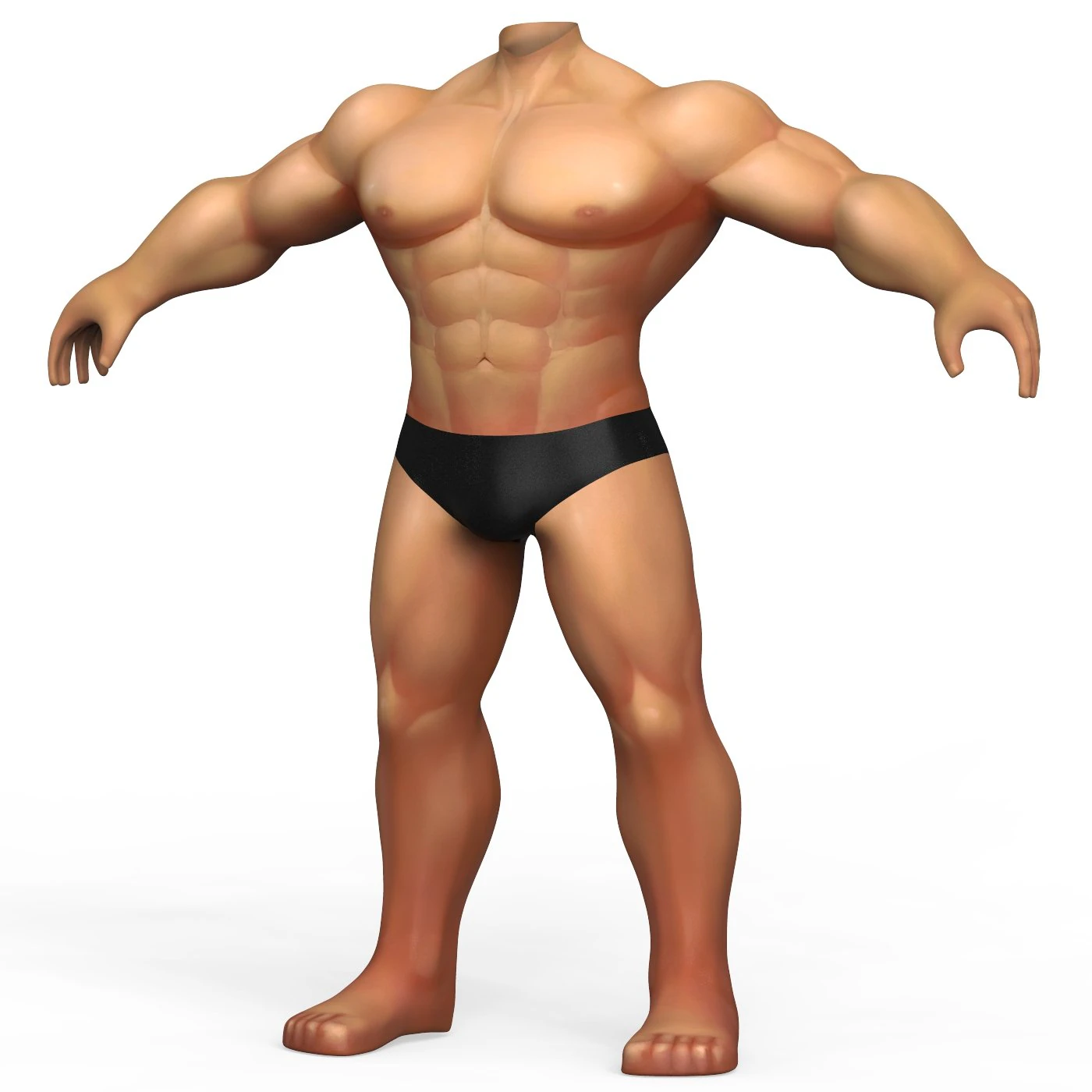 Hulk Body Base Mesh 3D Model .c4d .max .obj .3ds .fbx .stl .blend 