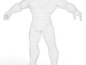 Hulk Body Base Mesh 3D Model