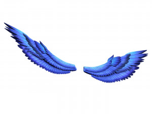 Fantasy Blue Wings 3D Model