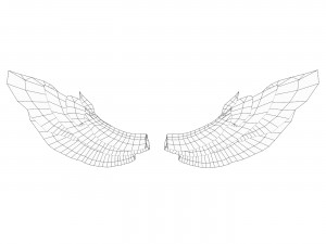 Fantasy Blue Wings 3D Model