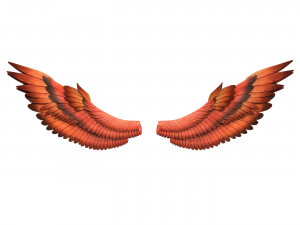Fantasy Red Wings 3D Model