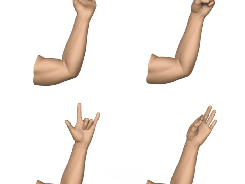 3D Print Ready 40 Man Hand Pose Collection 3D Print Model