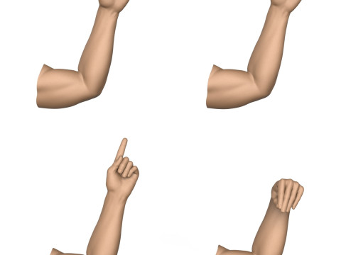 3D Print Ready 40 Man Hand Pose Collection 3D Print Model