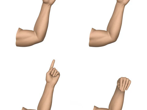 3D Print Ready 40 Man Hand Pose Collection 3D Print Model
